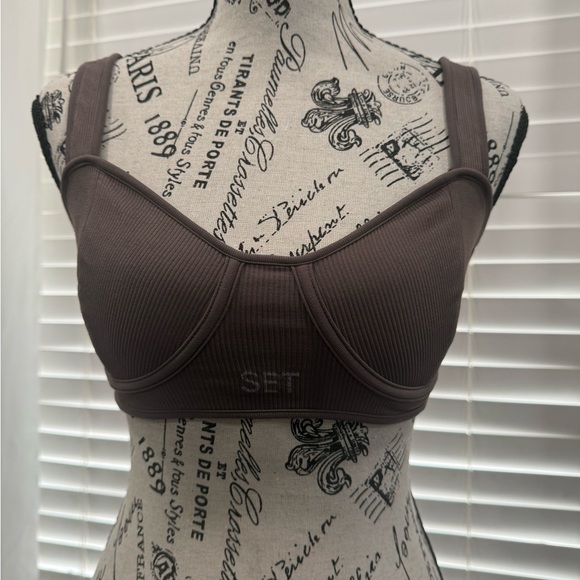 SET Active Other - SET Active Chocolate Ribbed Bralette